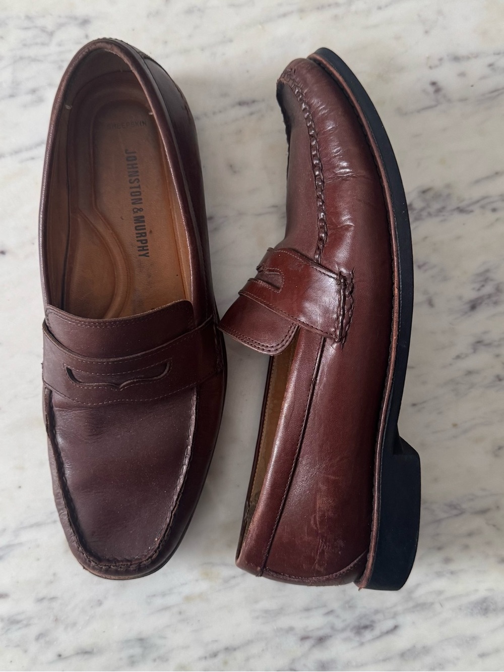 Johnston & Murphy Brown Leather Loafers - Size 9